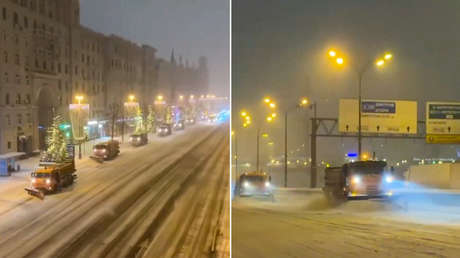 VIDEOS: Moscú 'se hunde' en nieve en una potente tormenta invernal