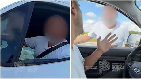 VIDEO: Hombre que conducía con un bebé en sus brazos agrede a agentes de Seguridad Vial
