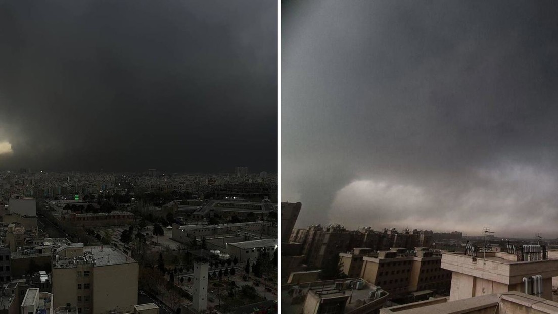 VIDEO: Cielo negro y lluvia contaminada en Teherán tras ataques de Israel a instalaciones petroleras