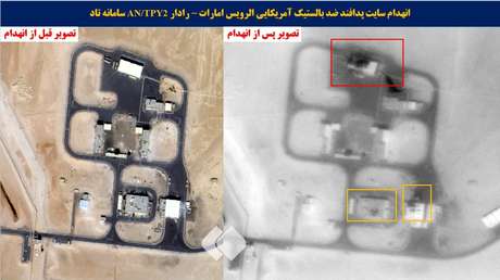 IMÁGENES SATELITALES de la destrucción del sistema defensivo más caro del mundo tras ataque iraní