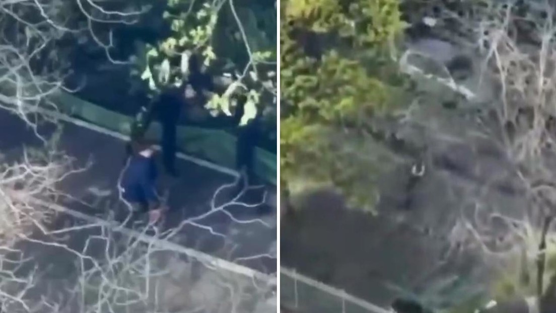 Policías huyen del tiroteo en Kiev en el momento en que un ciudadano es asesinado (FUERTE VIDEO)