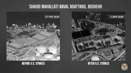 EE.UU. muestra en fotos los daños a un centro clave de la Armada iraní