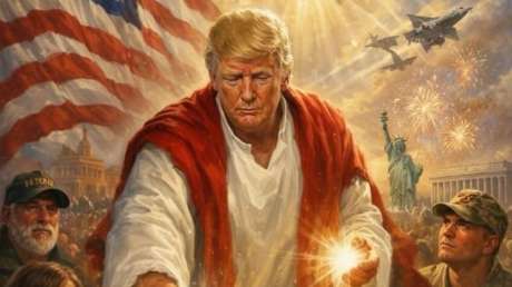 Trump publica una imagen en la que se asemeja a Jesús sanador