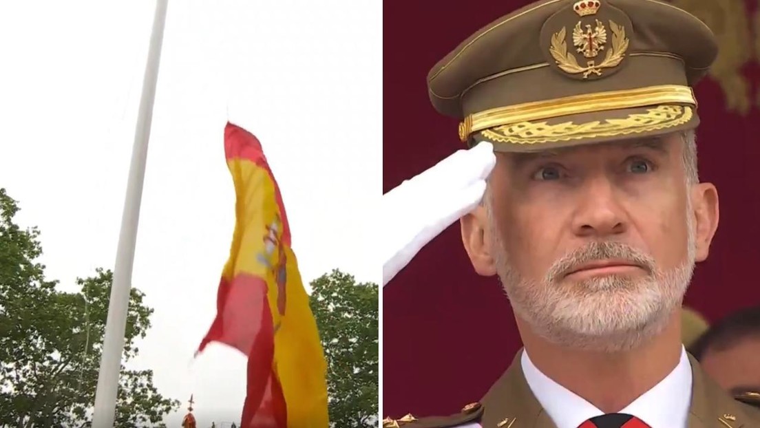 VIDEO: Un momento inesperado en un acto militar le cambia la cara al rey de España