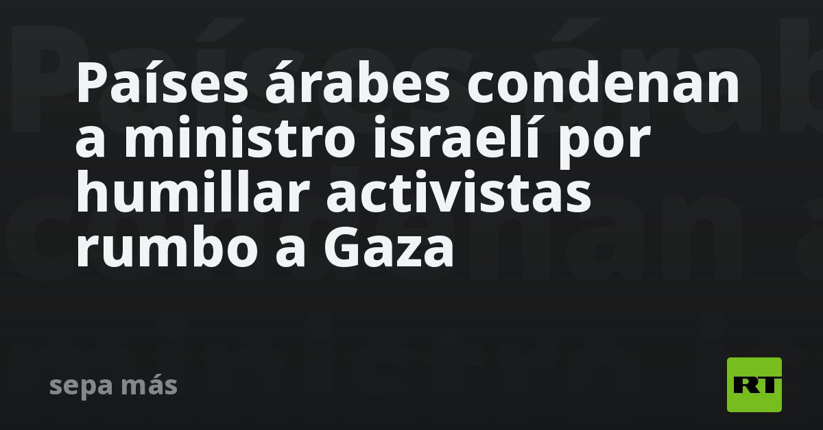 Países árabes condenan a ministro israelí por humillar activistas rumbo a Gaza