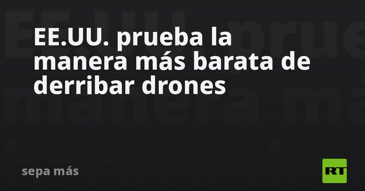 EE.UU. prueba la manera más barata de derribar drones