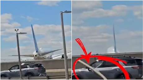 VIDEO: Avión choca contra un poste de luz en una autopista mientras aterrizaba