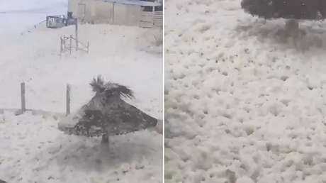 VIDEO: Esta playa argentina cubierta de 'nieve' no es lo que parece