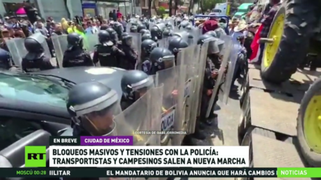 Bloqueos y tensiones con la Policía: transportistas y campesinos salen a nueva marcha en México
