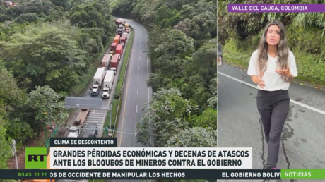 Grandes pérdidas económicas y decenas de atascos ante los bloqueos de mineros contra el Gobierno colombiano