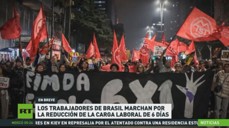 Los trabajadores de Brasil marchan para exigir la reducción de la jornada laboral de 6 días
