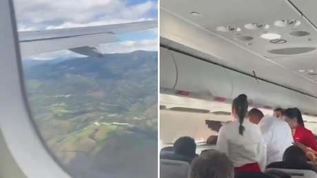 VIDEO: Gritos, pánico y desmayos a bordo de un avión durante intento fallido de aterrizaje