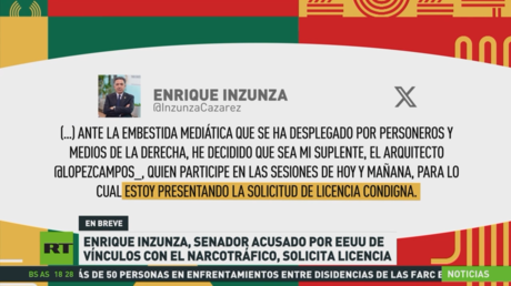 Enrique Inzunza, senador acusado por EE.UU. de vínculos con el narcotráfico, solicita licencia