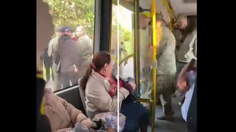 VIDEO: Movilizan a ucranianos directamente desde un autobús