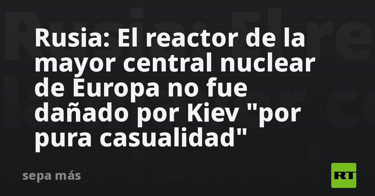Rusia: El reactor de la mayor central nuclear de Europa no fue dañado por Kiev 
