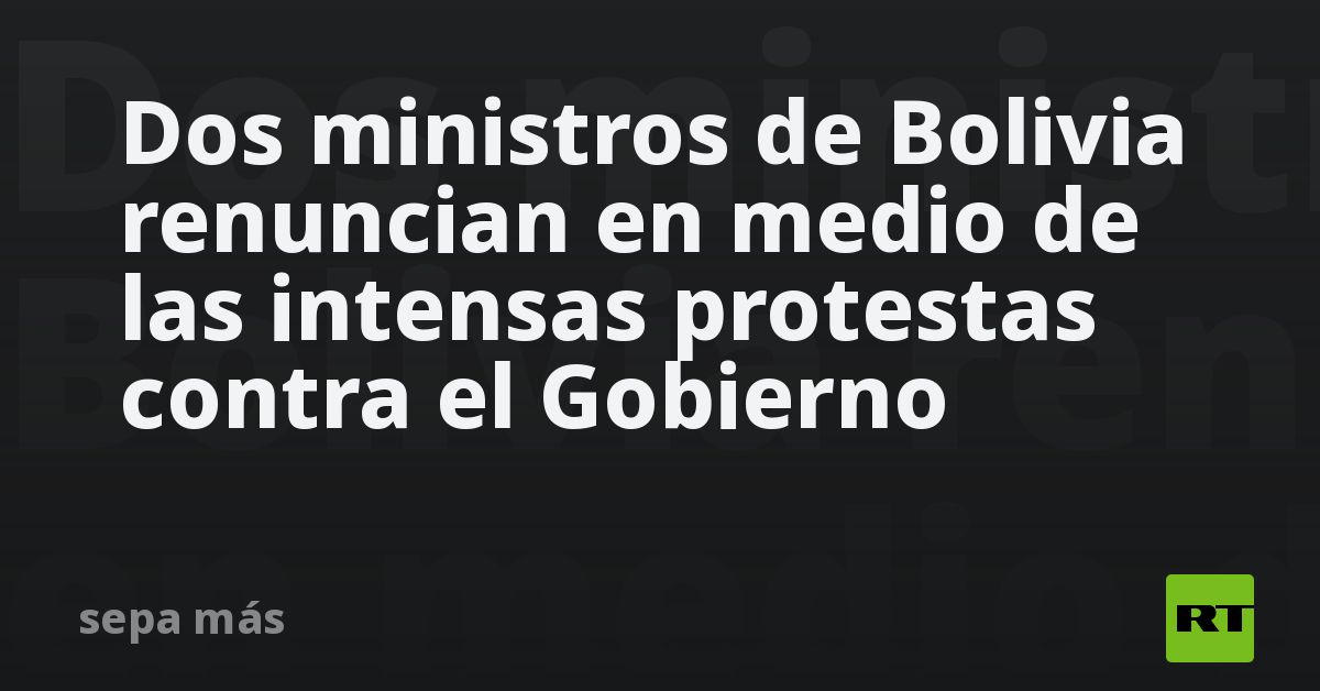 Dos ministros de Bolivia renuncian en medio de las intensas protestas contra el Gobierno