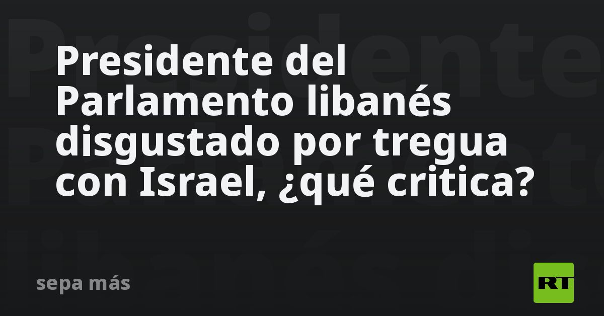 Presidente del Parlamento libanés disgustado por tregua con Israel, ¿qué critica?