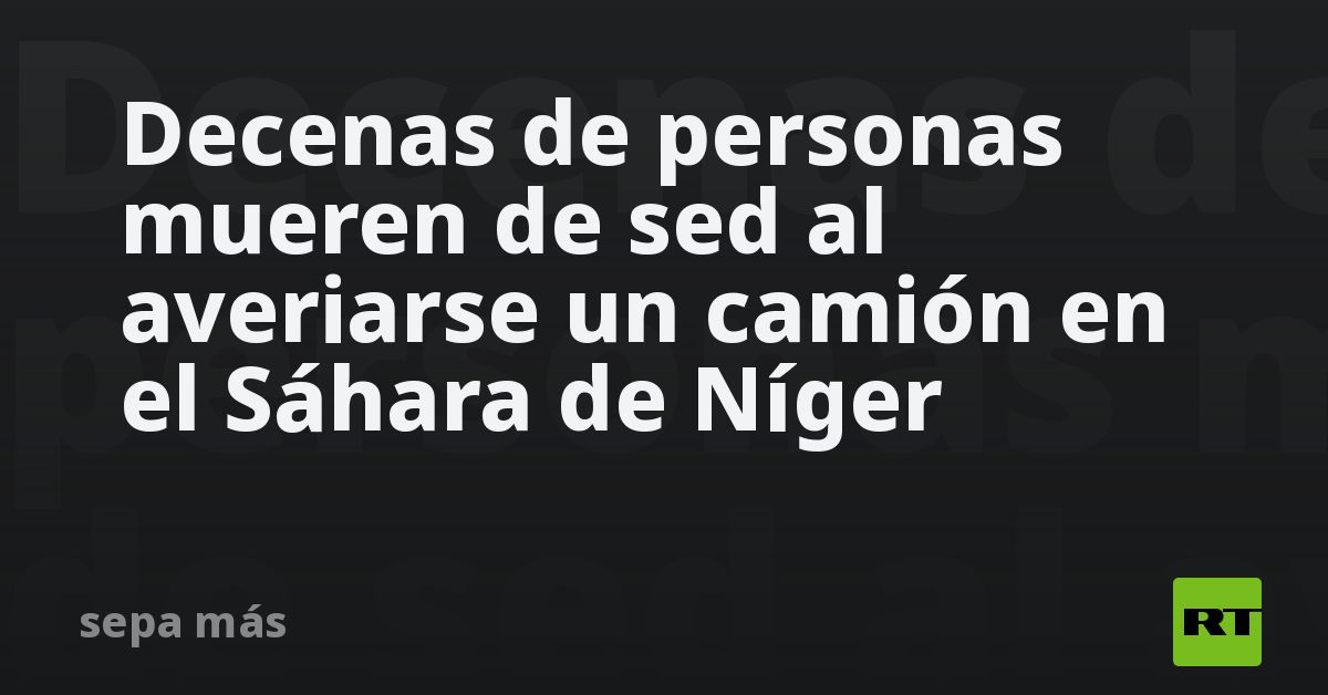 Decenas de personas mueren de sed al averiarse un camión en el Sáhara de Níger