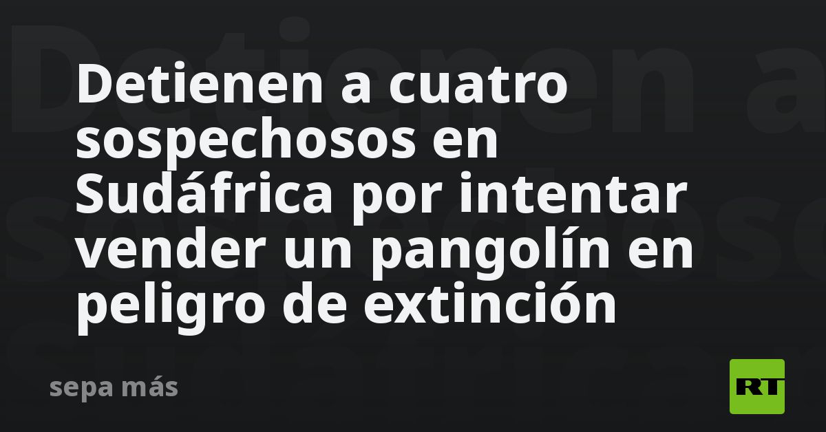Detienen a cuatro sospechosos en Sudáfrica por intentar vend