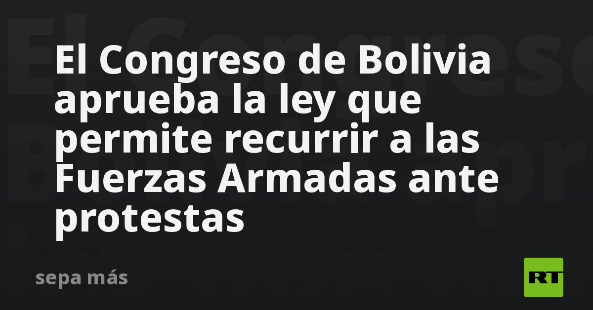 El Congreso de Bolivia aprueba la ley que permite recurrir a