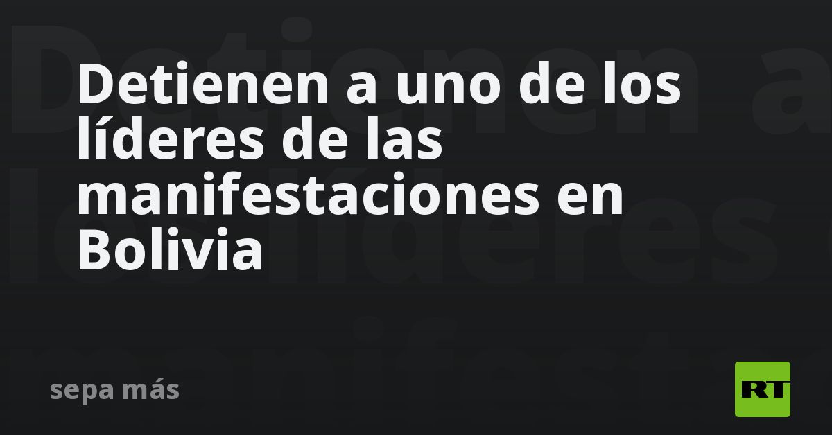 Detienen a uno de los líderes de las manifestacion