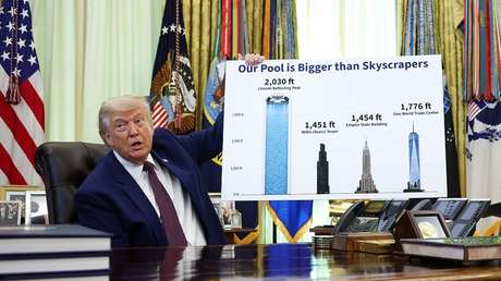 VIDEO: Trump compara estanque reflectante de Washington con los rascacielos más altos del mundo