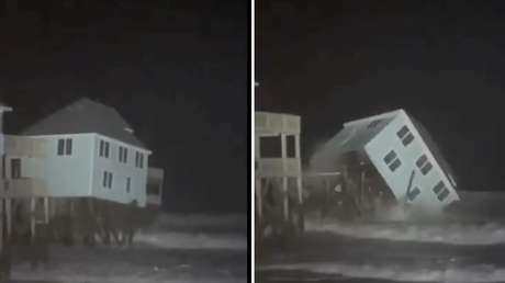 Casa entera colapsa y cae al océano Atlántico (VIDEO)
