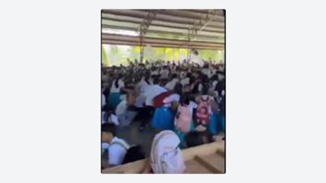 VIDEO: Cientos de escolares entran en pánico durante el terr