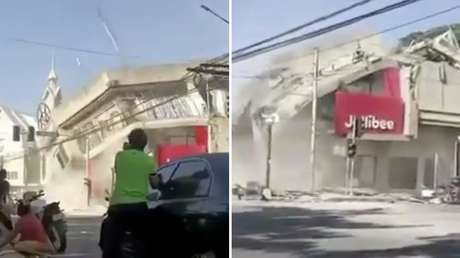 VIDEO: Un edificio se derrumba en Filipinas por un fuerte terremoto