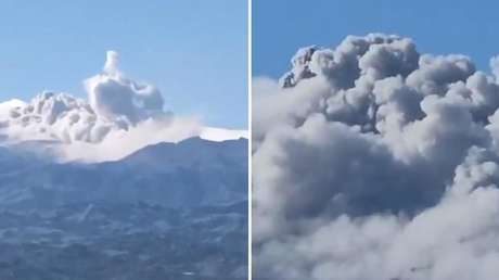 VIDEO: La expulsión de ceniza de este volcán paral