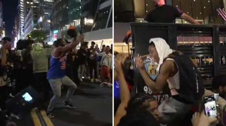 VIDEO: Fanáticos desatan el caos y se enfrentan a la Policía en las finales de la NBA en Nueva York
