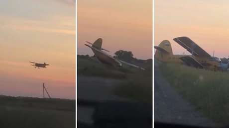 VIDEO: El instante en que una avioneta pierde el c