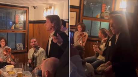 VIDEO: Mick Jagger aparece de sorpresa en un bar y da un improvisado miniconcierto