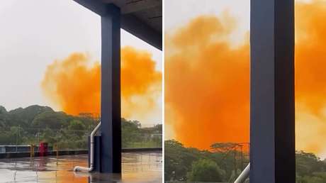 VIDEO: Gigante nube tóxica tiñe el cielo de amaril