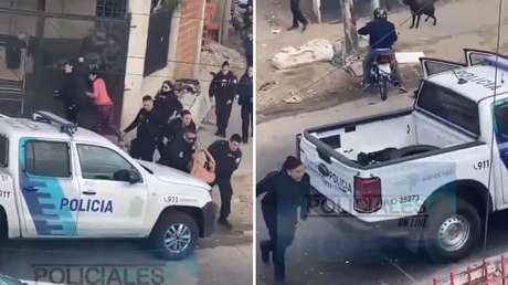 VIDEO: Policías llegan a un barrio a atrapar a un delincuente y los vecinos los echan a piedrazos