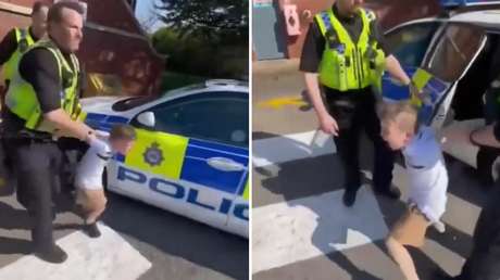 FUERTE VIDEO: Policías someten violentamente a un niño mientras arrestan a su padre