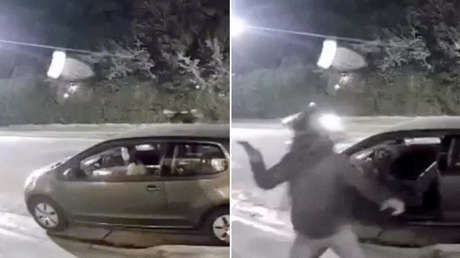 Mujer es despojada de su auto en segundos tras dejar a su hijo en casa de un amigo (VIDEO)