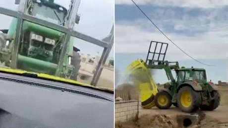 VIDEO: Le mandan a un cobrador de morosos y acaba destrozándole el coche con su tractor