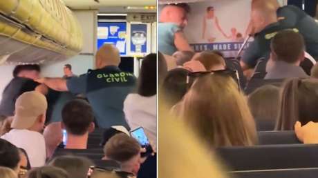 VIDEO: Un pasajero muy borracho desata el caos y golpea a un policía en pleno vuelo