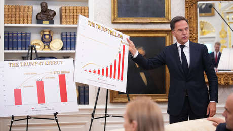 VIDEO: Jefe de la OTAN llena a Trump de elogios y hasta lleva infografías de sus logros a la Casa Blanca