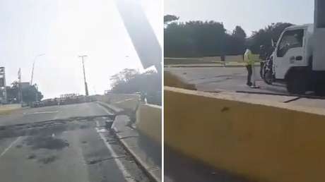VIDEO: Nueva fuerte réplica daña severamente un puente y dificulta el desplazamiento en La Guaira