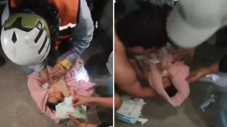 VIDEO: Estremecedor rescate de un bebé de 18 días tras más de 24 horas bajo los escombros