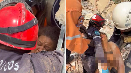 Rescatistas se abren paso entre muros para salvar a mujer bajo los escombros en Venezuela (VIDEO)