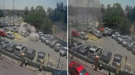VIDEO: Potente explosión de un vehículo en una ciudad de Israel