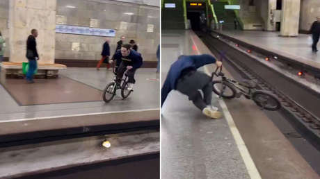 VIDEO: Acrobacia en el andén termina en susto en el metro de Moscú