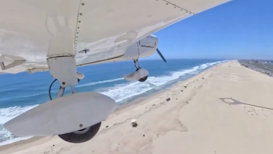 Piloto realiza aterrizaje de emergencia playero sobre arenas de California