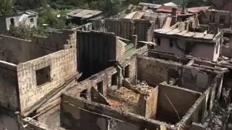 VIDEO: Devastación tras explotar un depósito de municiones junto a viviendas en una ciudad ucraniana