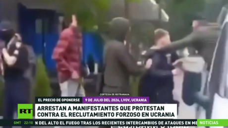 Arrestan a manifestantes que protestan contra el reclutamiento forzoso en Ucrania