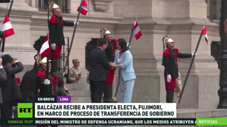Balcázar recibe a presidenta electa, Fujimori, en marco del proceso de transferencia del Gobierno peruano