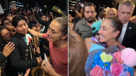 VIDEOS: Mexicanos reciben a Sheinbaum en Nueva York entre lágrimas y muestras de admiración
